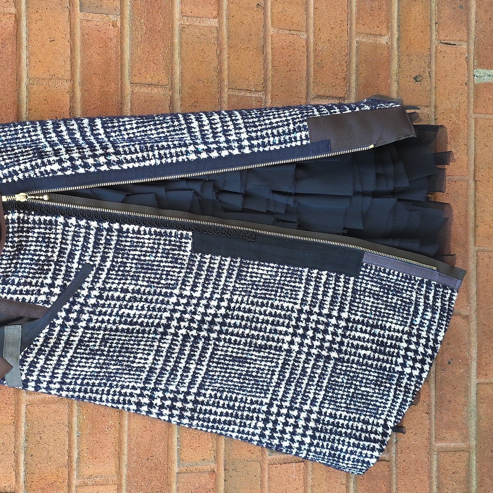Kolor - Mixed Media Black, Brown, Tan, Blue Lined Skirt. Size 1 - Picture 12 of 14